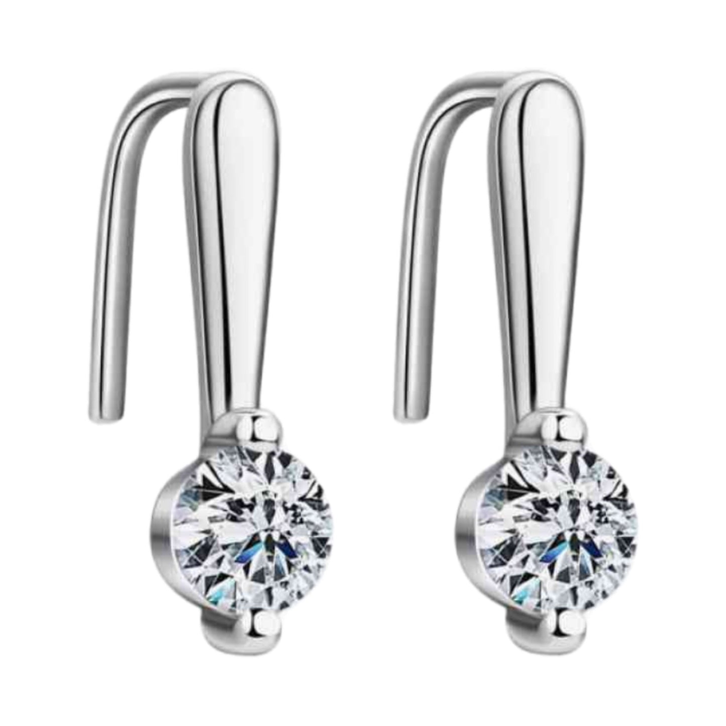 Moissanite Sterling Silver Dangle Earrings