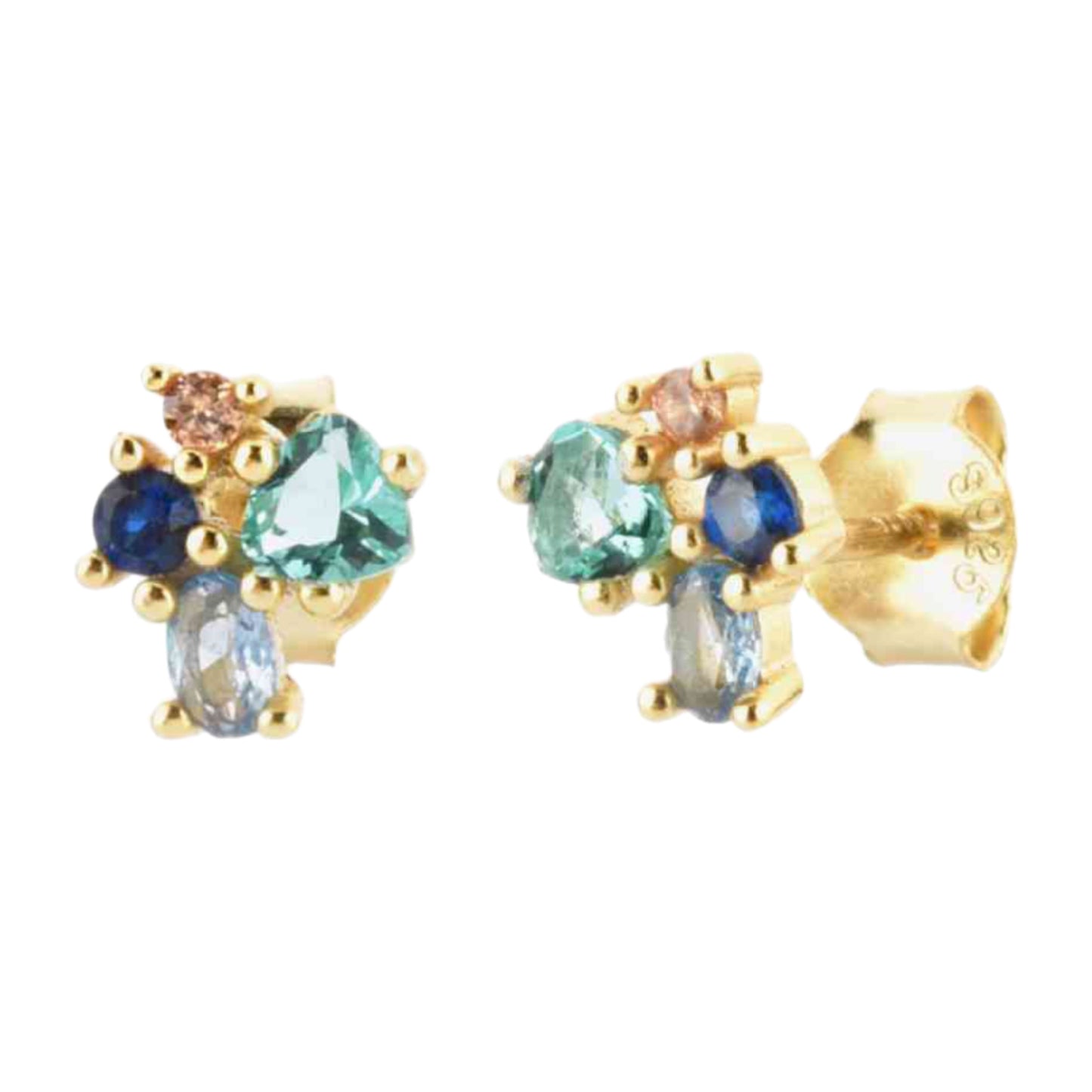 Gold CZ Stud Earrings