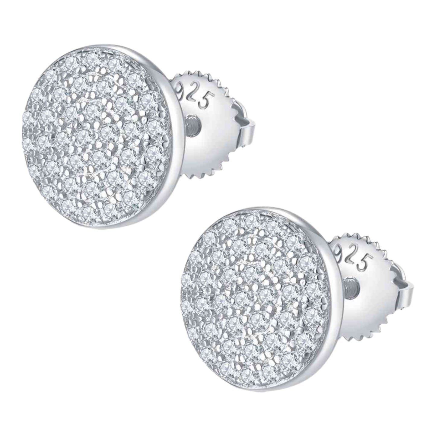 Moissanite Coin Stud Earrings