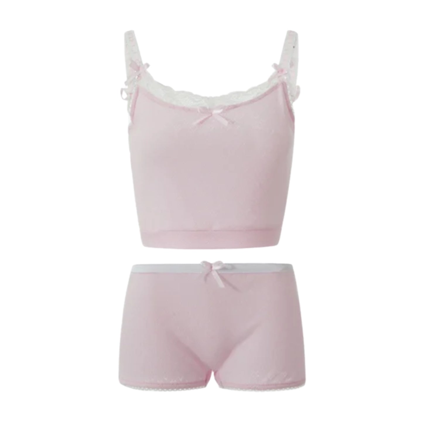 Two Piece Pink Short Pajama Set