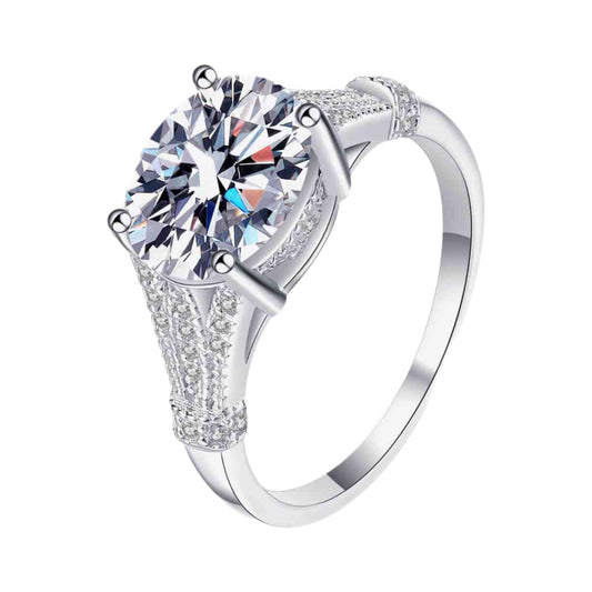 3 Carat Moissanite Sterling Silver Ring