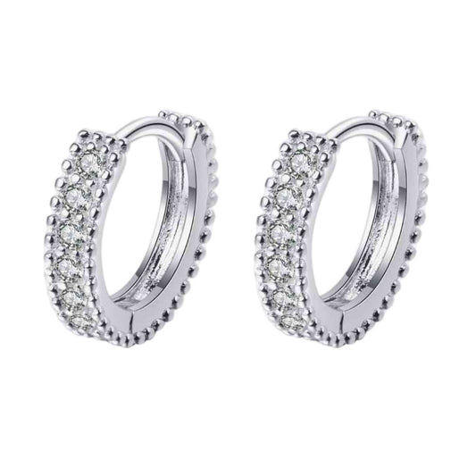 Moissanite Hoop Sterling Silver Earrings