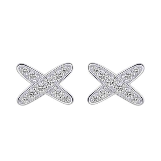 Moissanite Sterling Silver X Stud Earrings