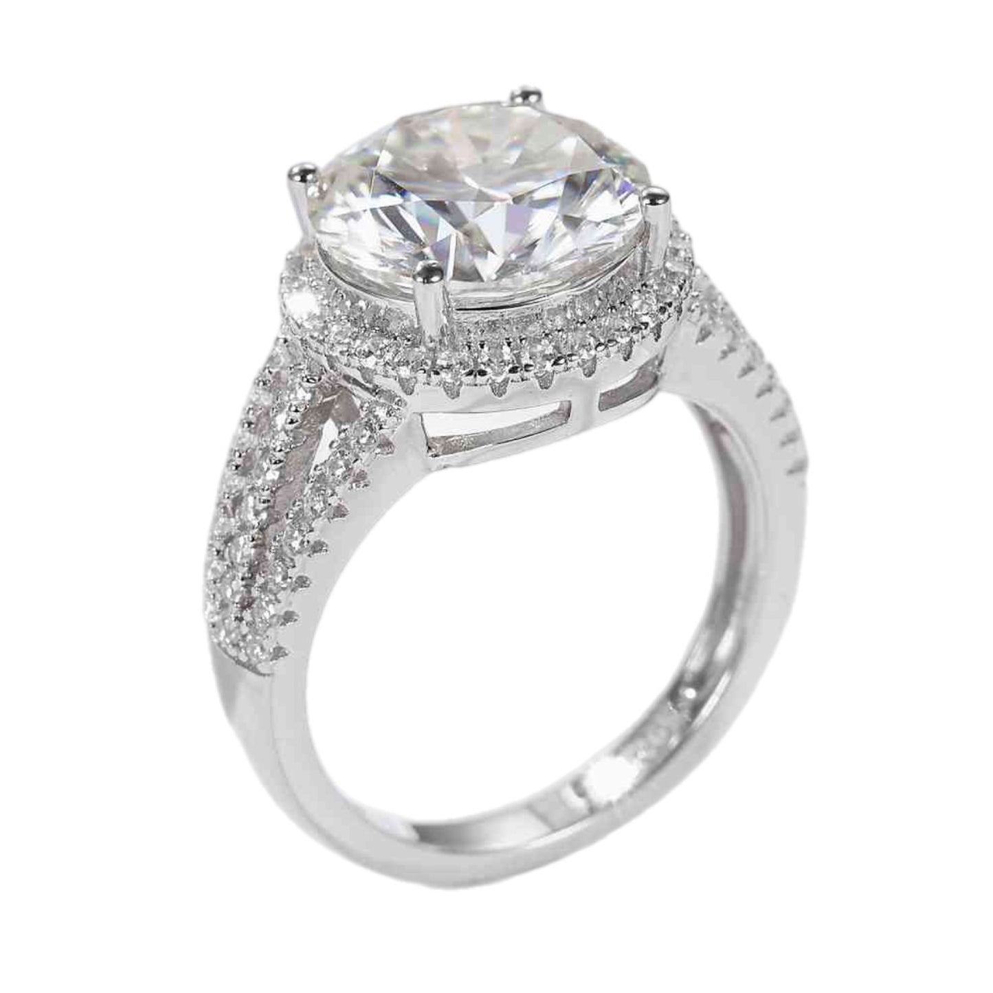 Moissanite 5 Carat Sterling Silver Ring