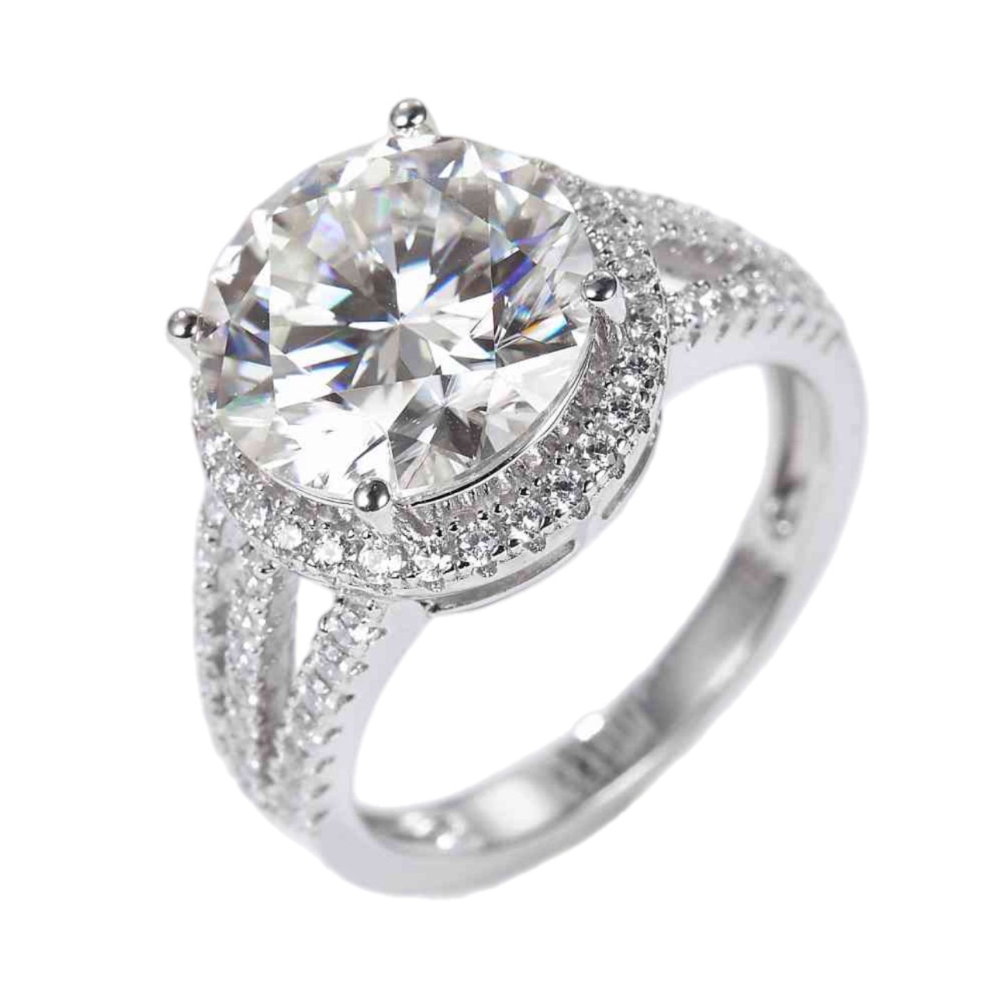 Moissanite 5 Carat Sterling Silver Ring