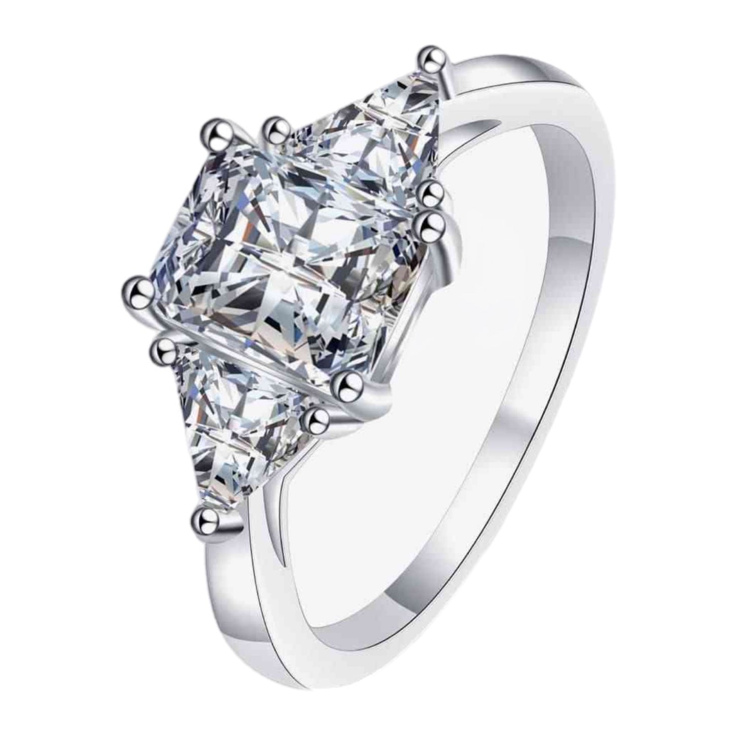 3 Carat Moissanite Sterling Silver Ring