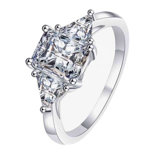 3 Carat Moissanite Sterling Silver Ring