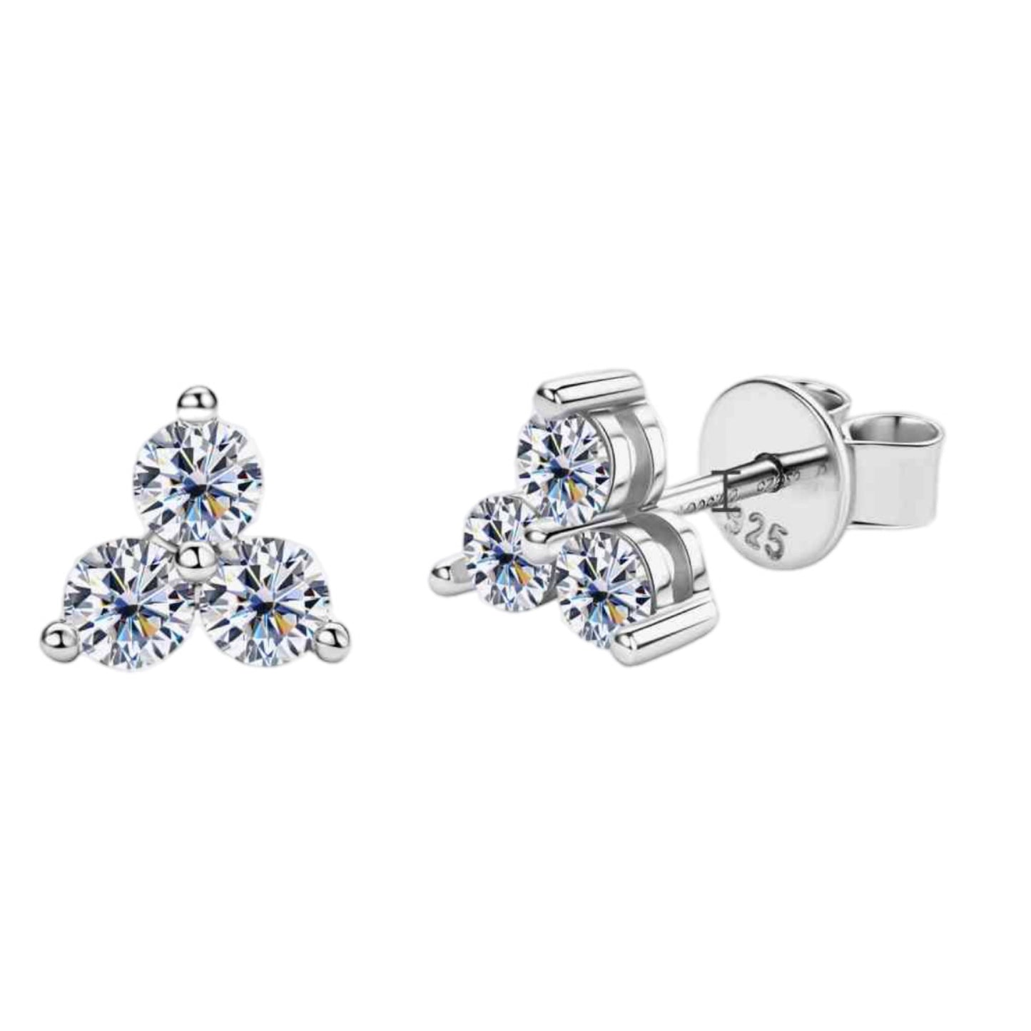 Moissanite Flower Stud Earrings