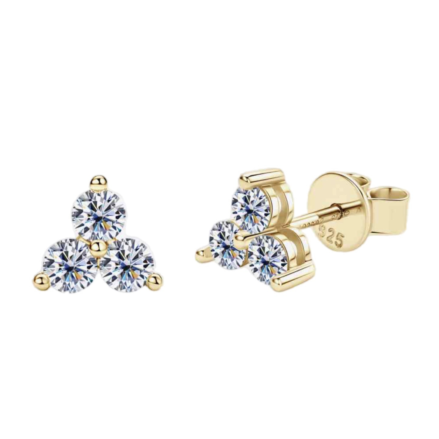 Moissanite Flower Stud Earrings