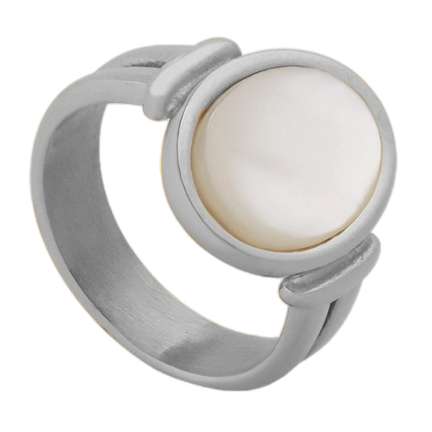 Titanium Steel White Sea Shell Ring