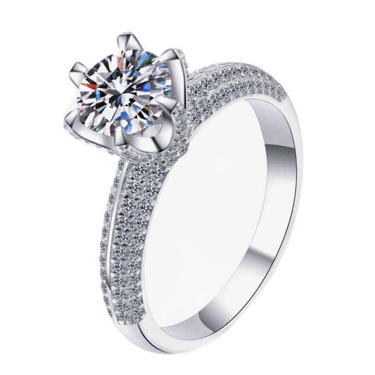 Moissanite Sterling Silver Solitaire Ring