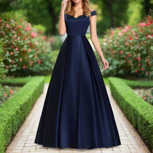 Off The Shoulder V-Neck Gown