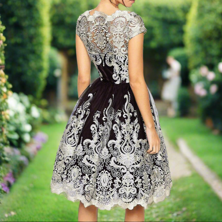 Black & White Applique Dress