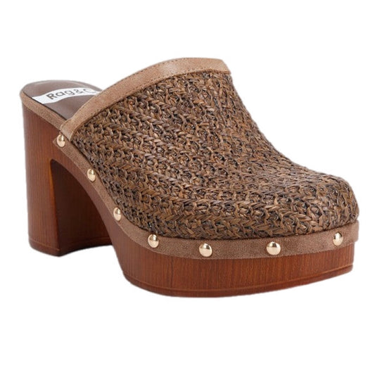 Jeydena Raffia Platform Clogs