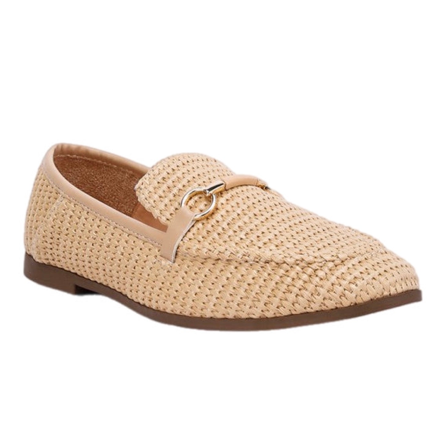 Asher Horsebit Embellished Raffia Loafers