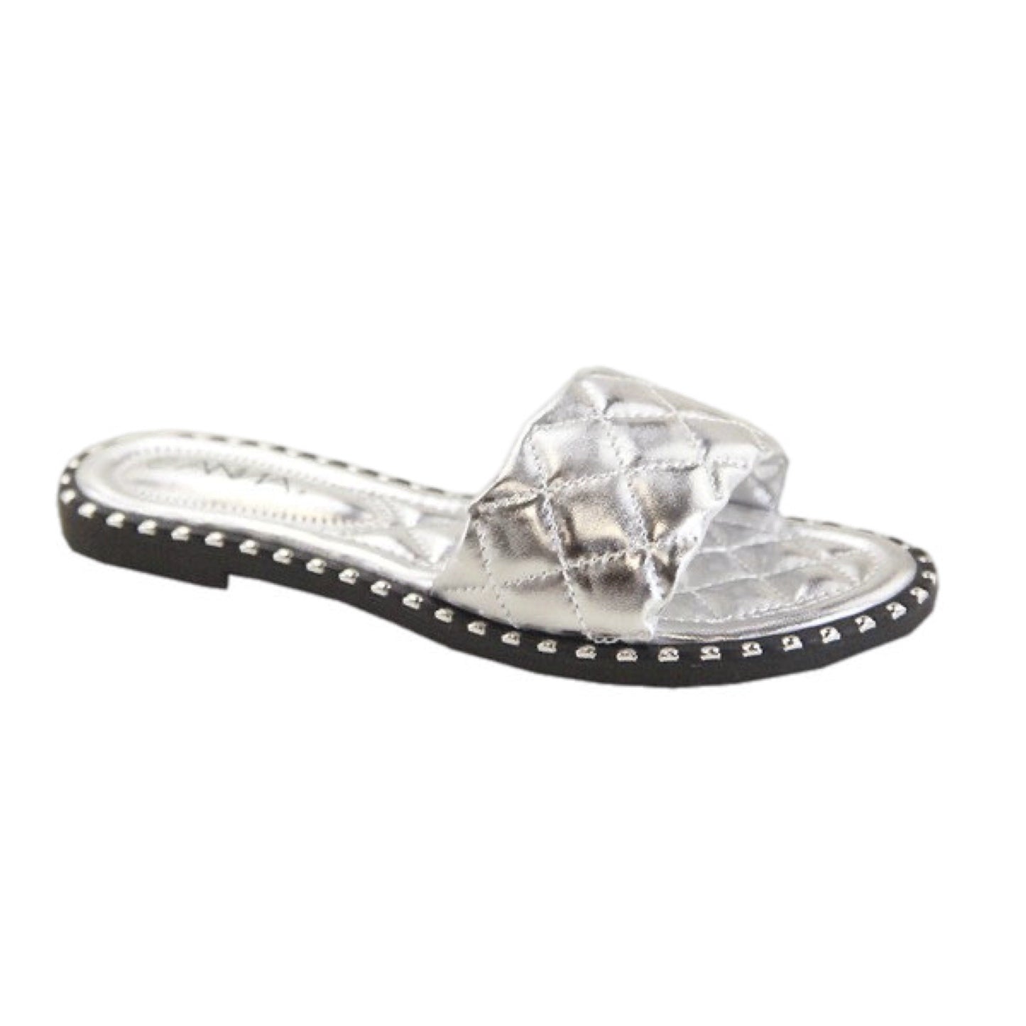 Silver Pillow Sandals