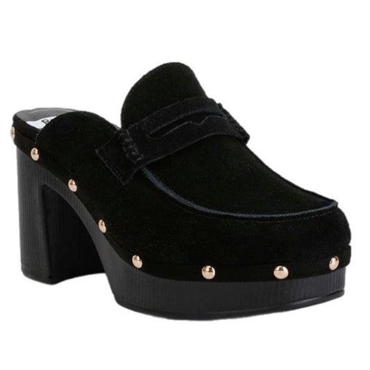 Riley Suede Platform Clogs