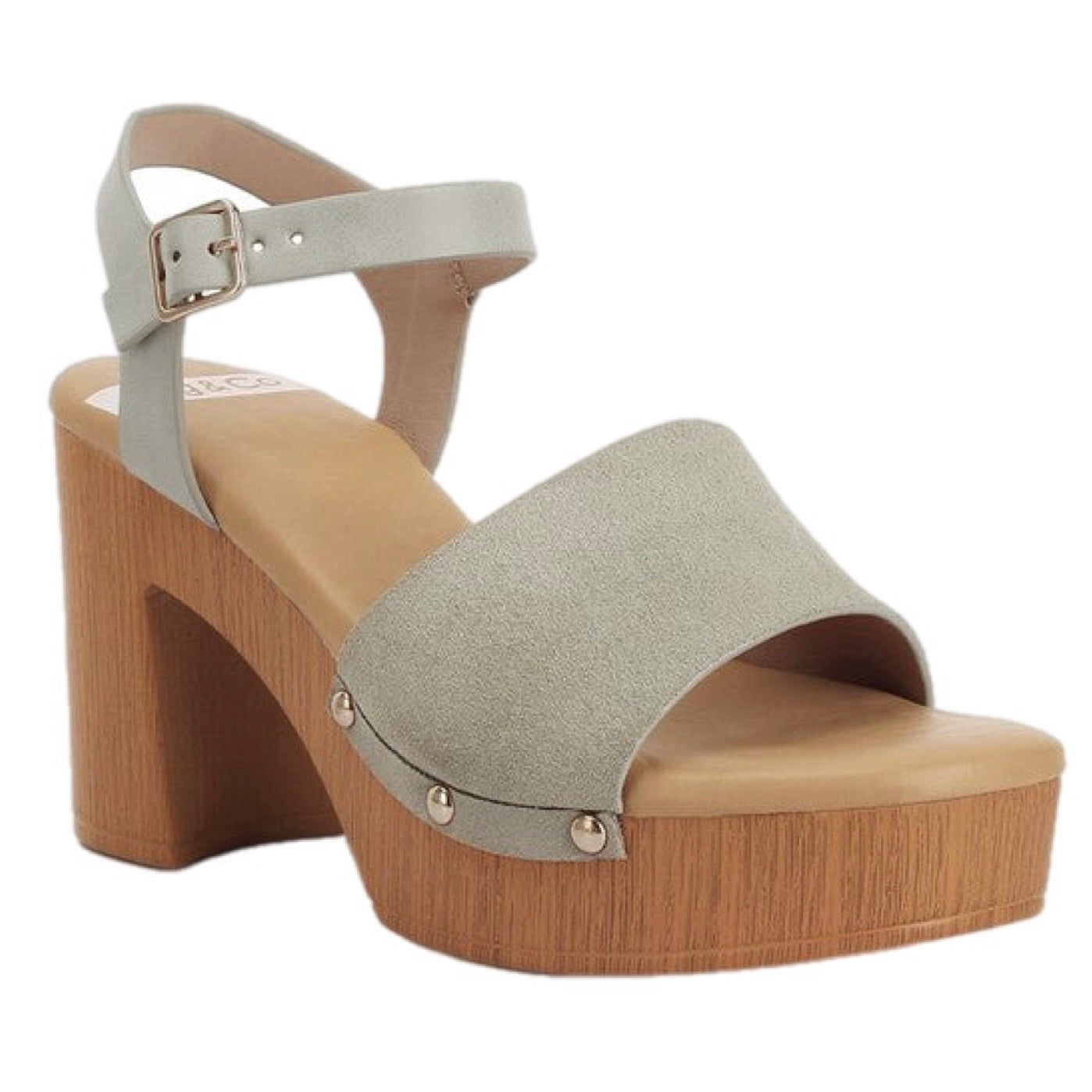 Suede High Block Sandals