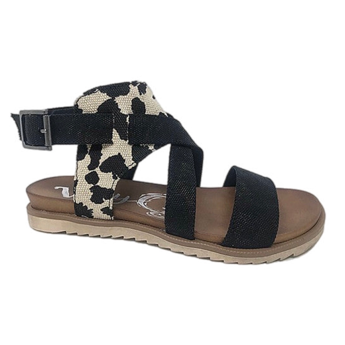 Animal Print Ankle Strap Sandals