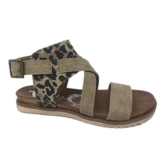 Animal Print Ankle Strap Sandals