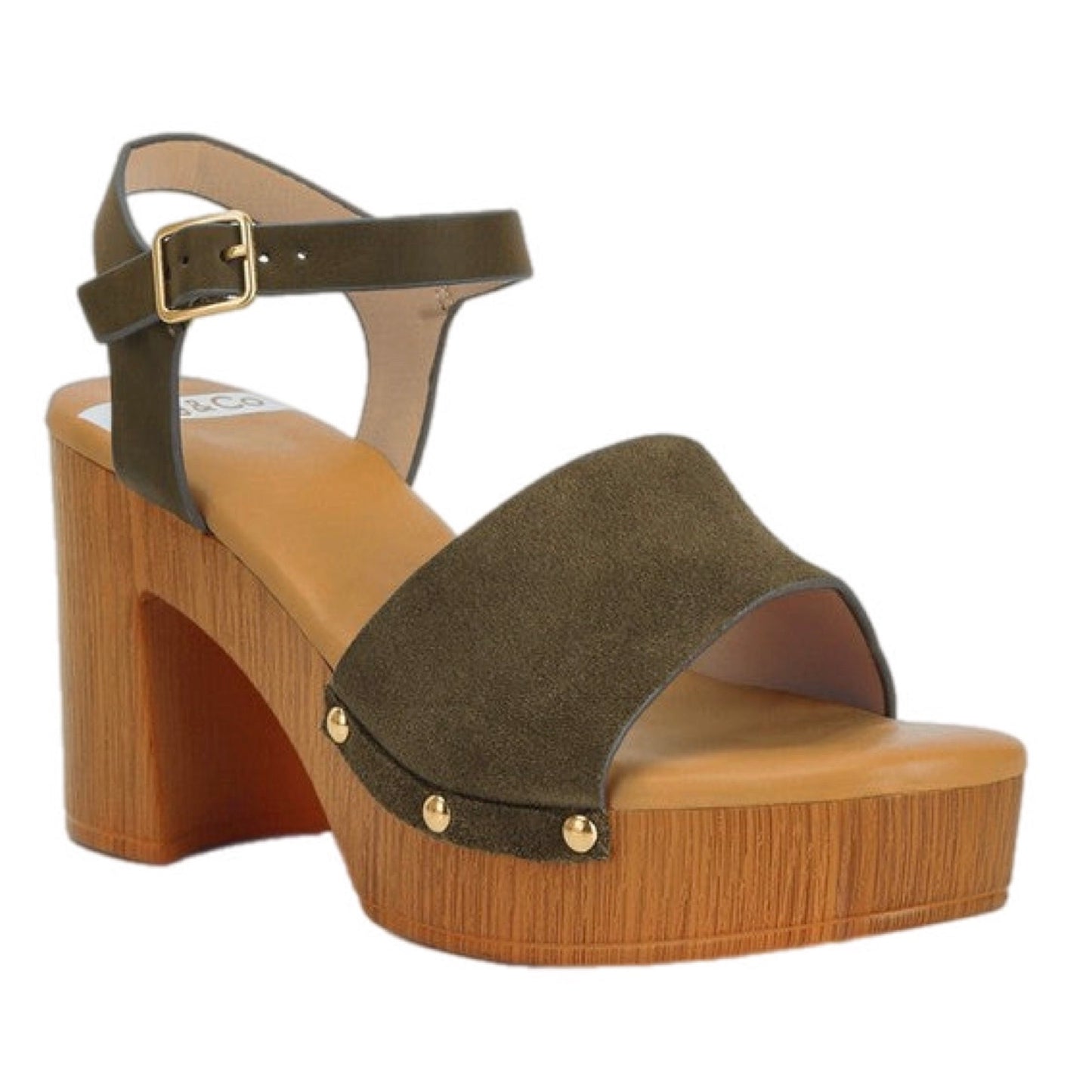 Suede High Block Sandals