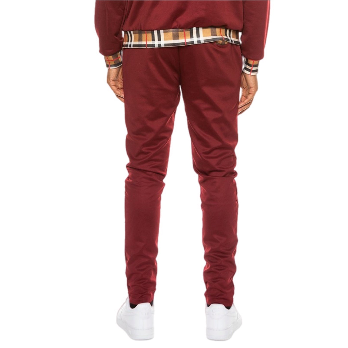 Plaid Drawstring Track Pants