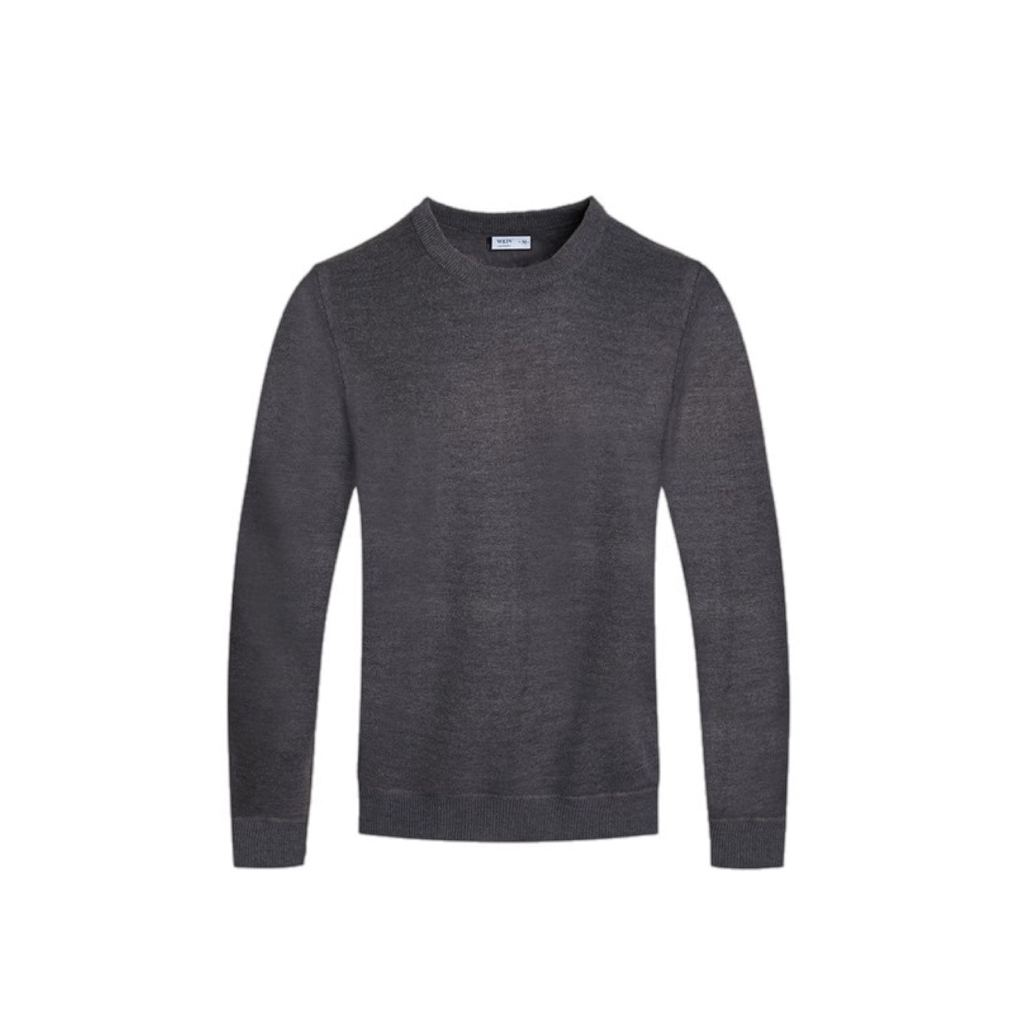 Solid Round Neck Pullover Sweater