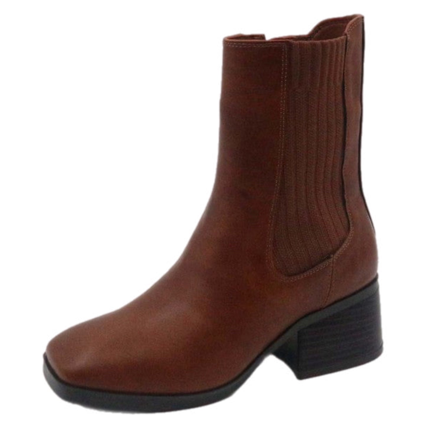 Vegan Leather Square Toe Bootie