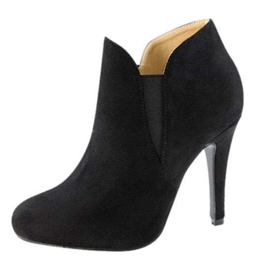 Black Suede Heeled Bootie