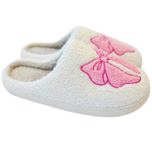 Pink Lounge Bow Slippers