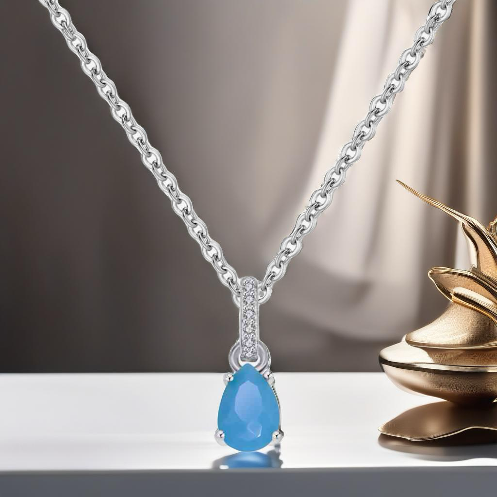 Teardrop Turquoise 4-Prong Necklace