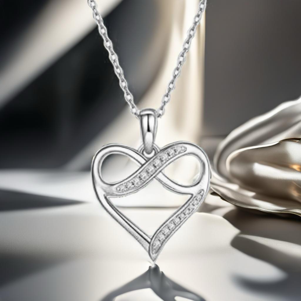 Moissanite Sterling Silver Heart Necklace