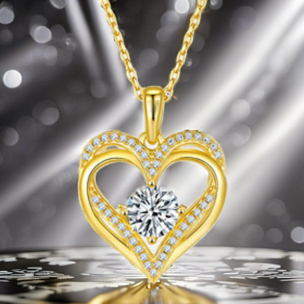 1.2 Carat Moissanite Sterling Silver Heart Necklace