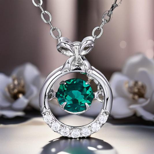 Emerald Sterling Silver Necklace