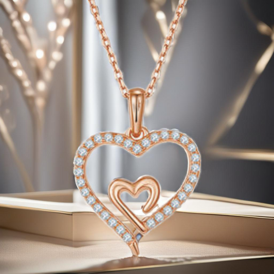 Moissanite Sterling Silver Heart Necklace