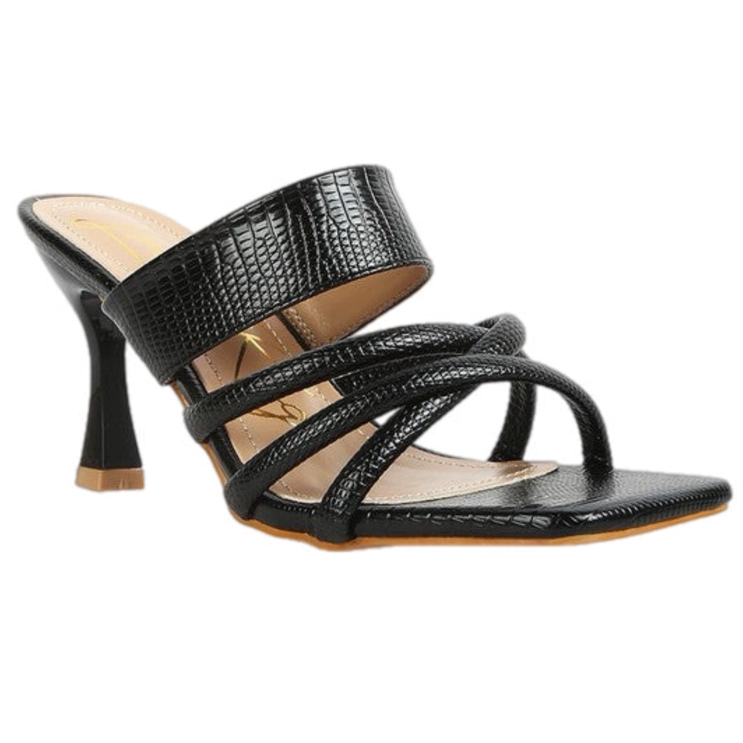 Criss Cross Strap Spool Heel Sandsals