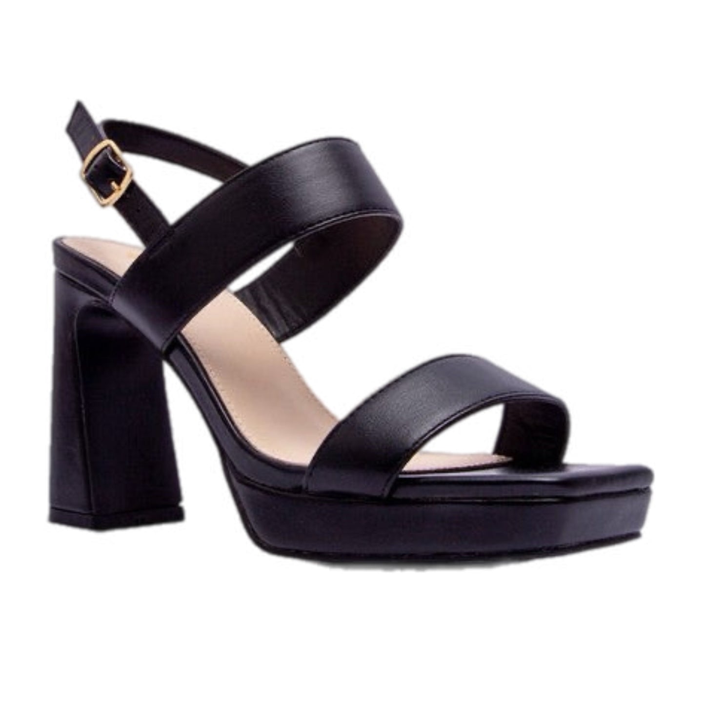 Vegan Leather Chunky Heel