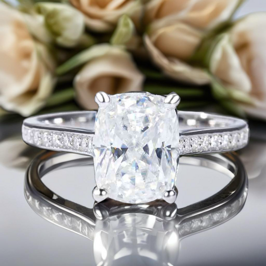 3 Carat Moissanite Side Stone Ring