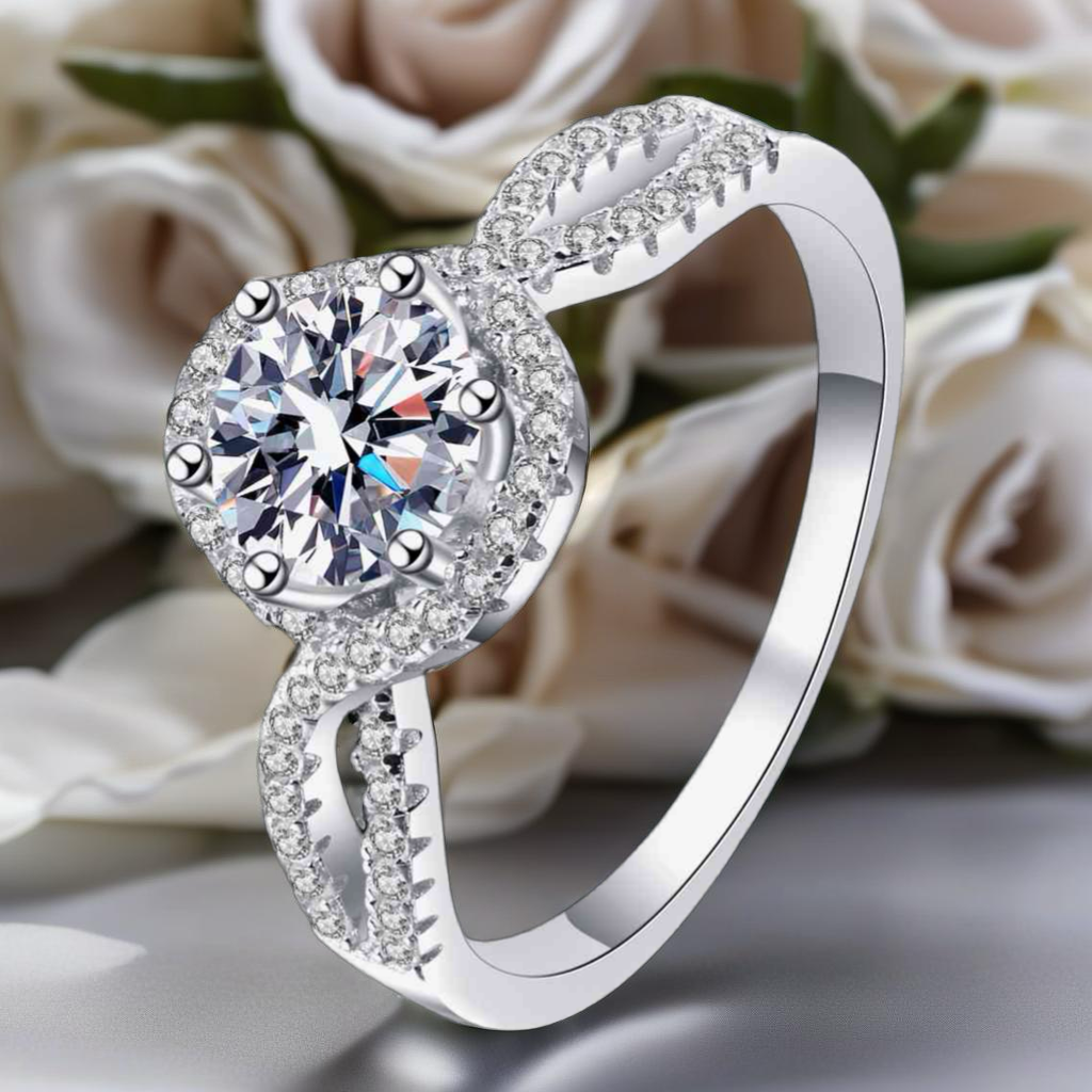 Sterling Silver Moissanite Ring