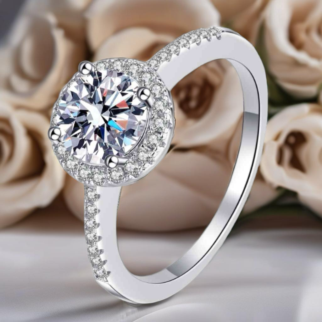 Sterling Silver Moissanite Ring