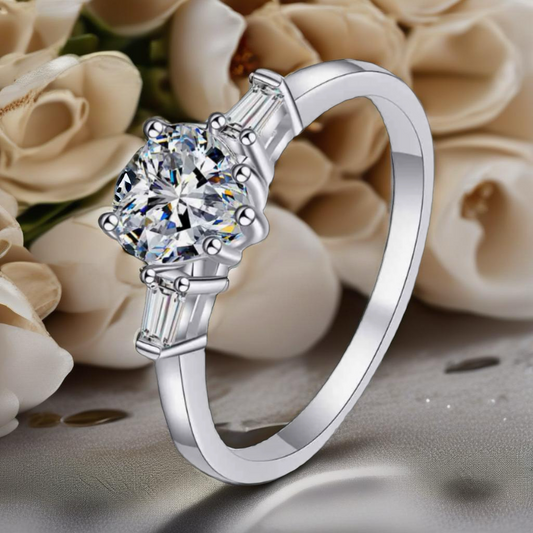 1.2 Carat Moissanite Heart Ring