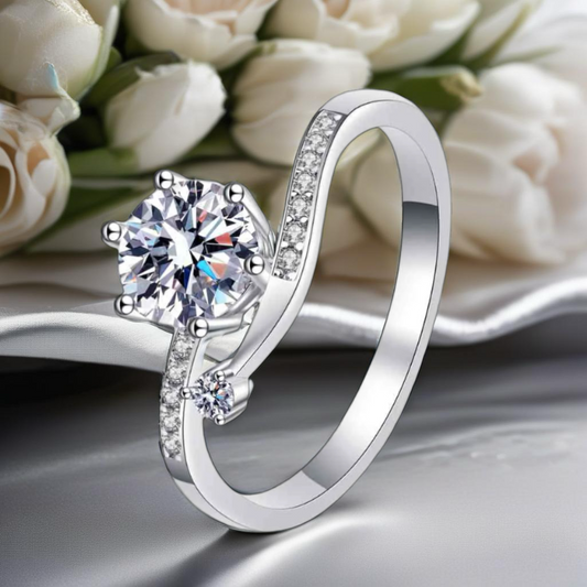 Sterling Silver Moissanite Ring