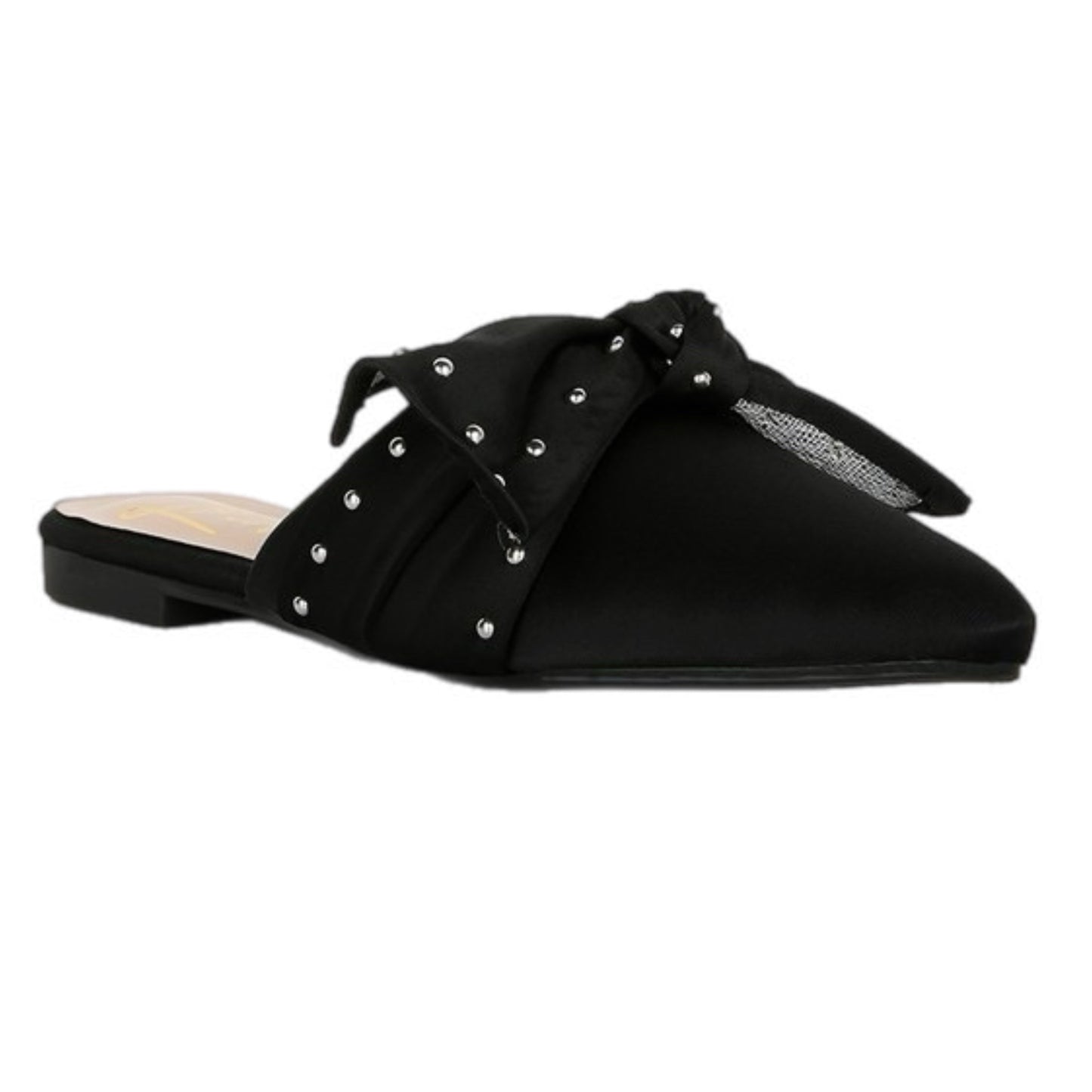 Studded Bow Flat Mules