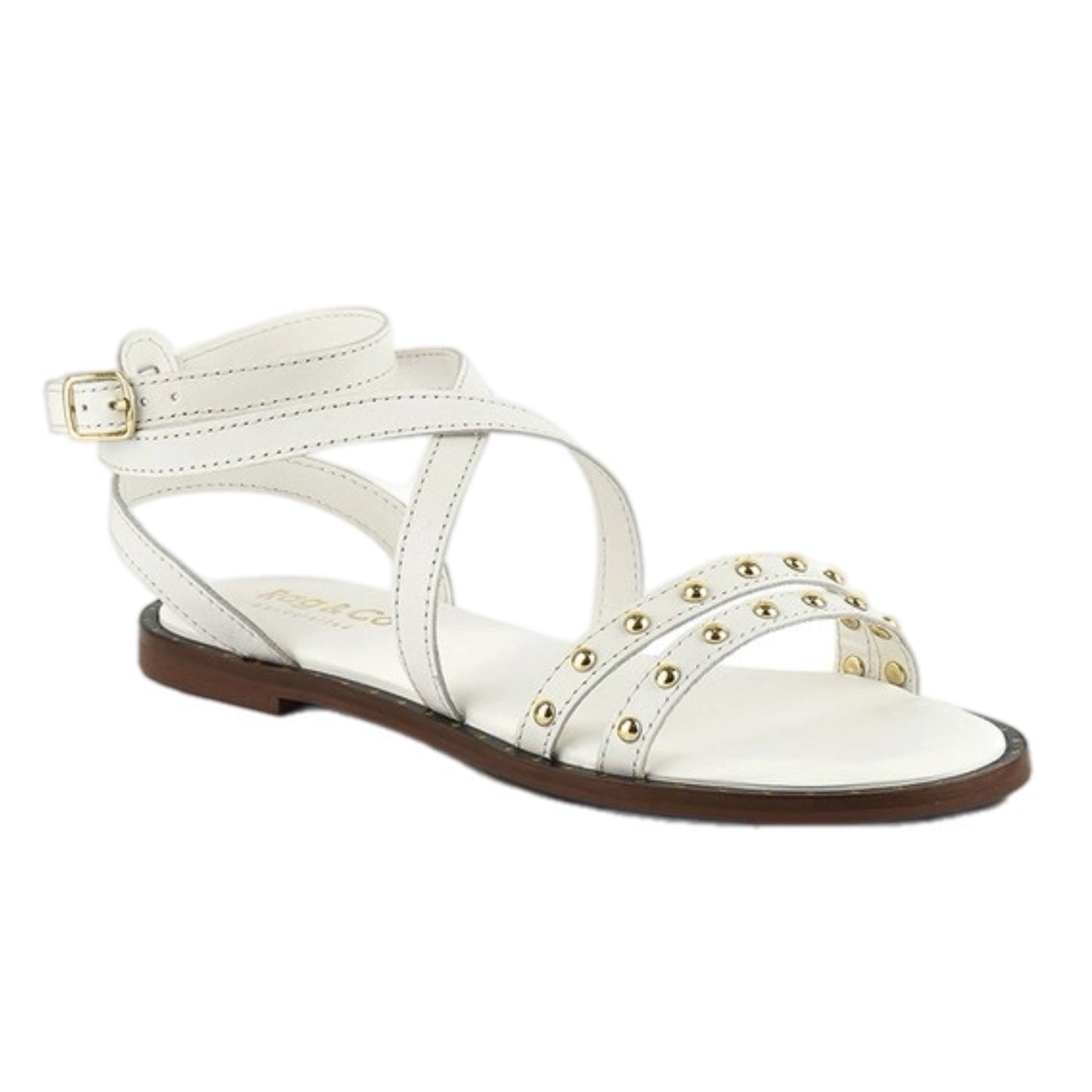 Leather Strappy Sandals with Stud Embellishments