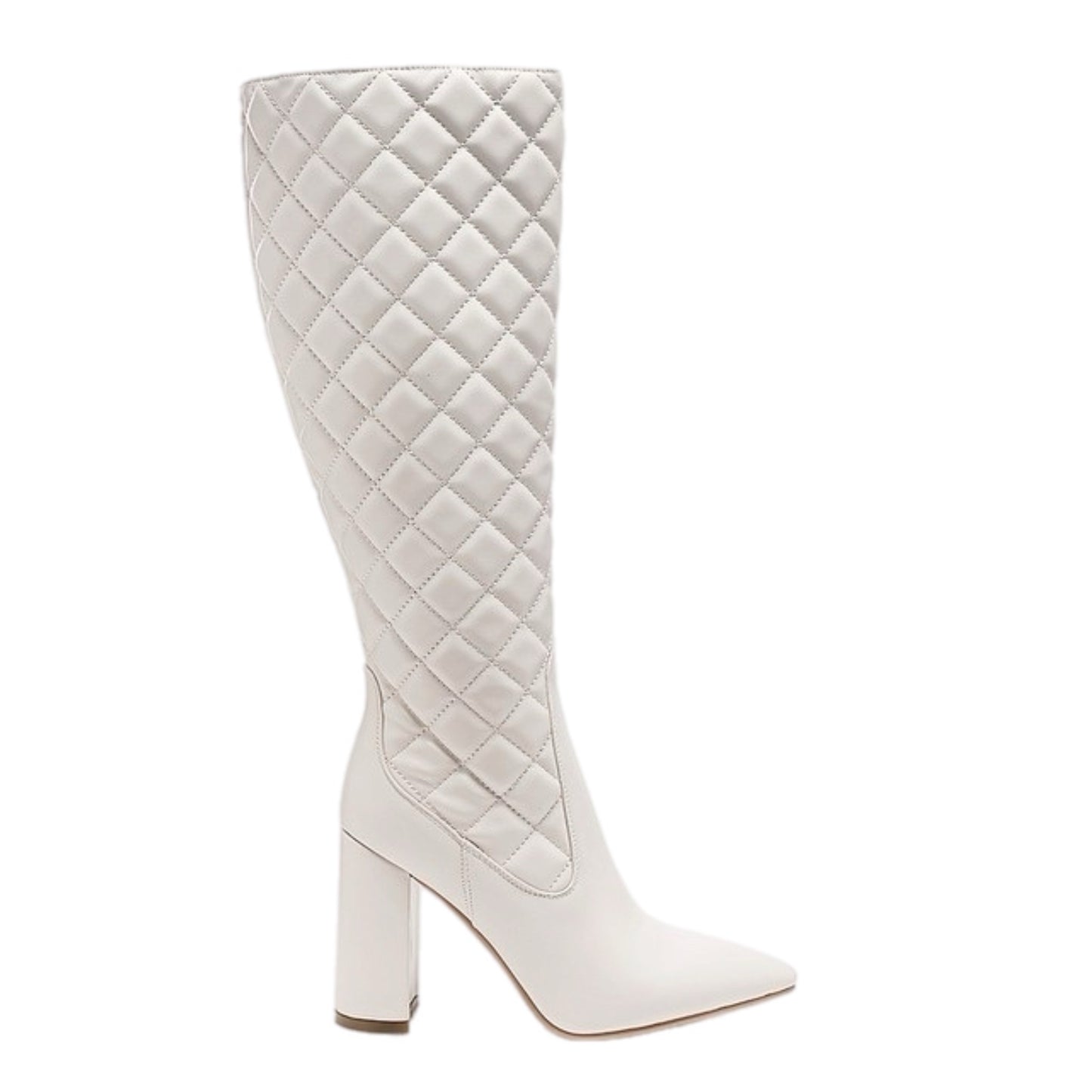 Quilted Vegan Knee High Leather Boots