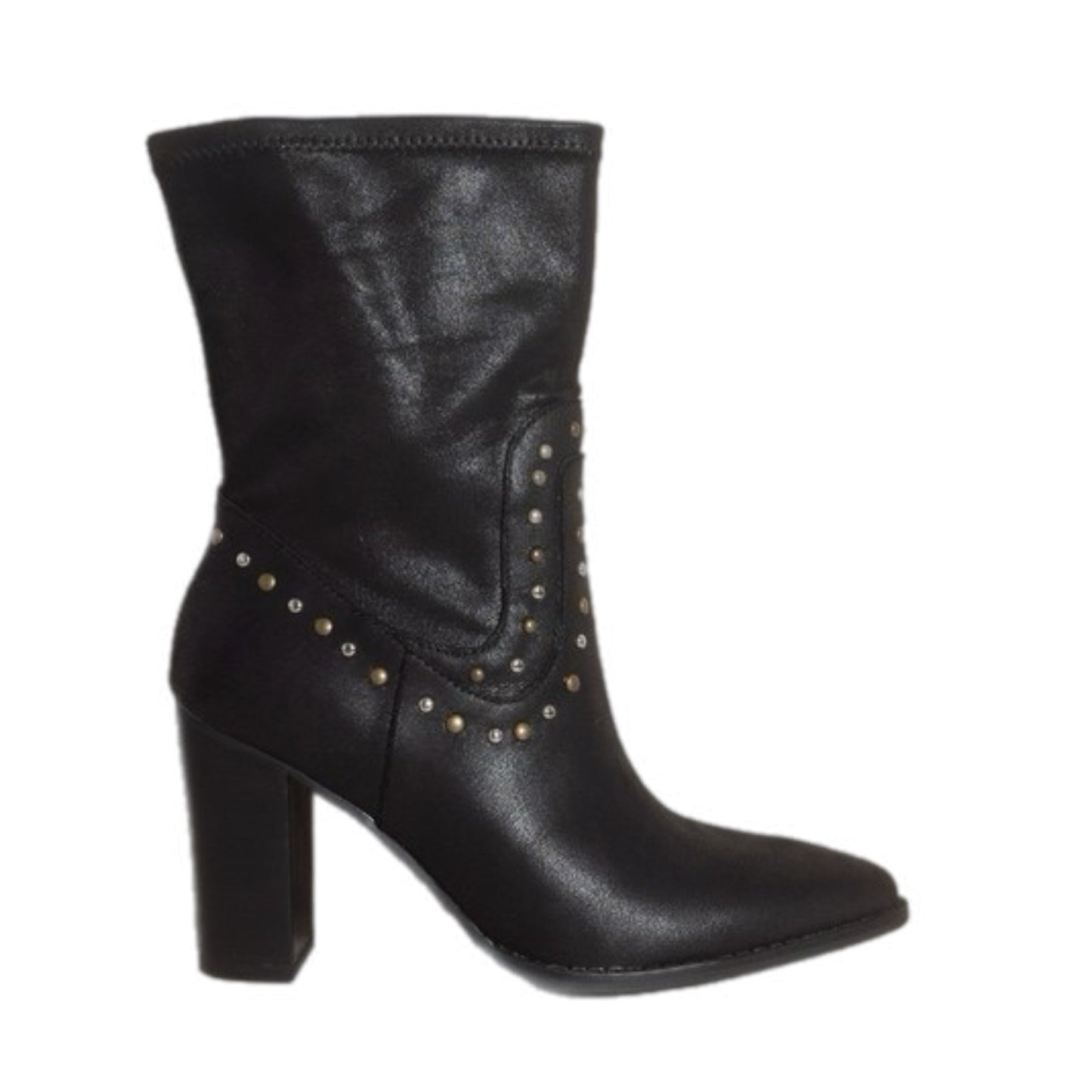 Vegan Leather Western Studded Boots