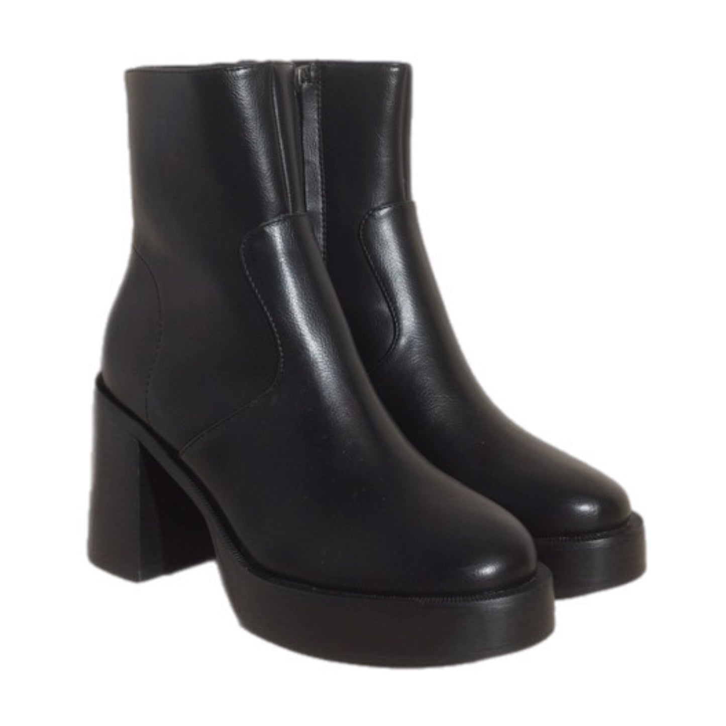 Zip-Up Platform Ankle Boots