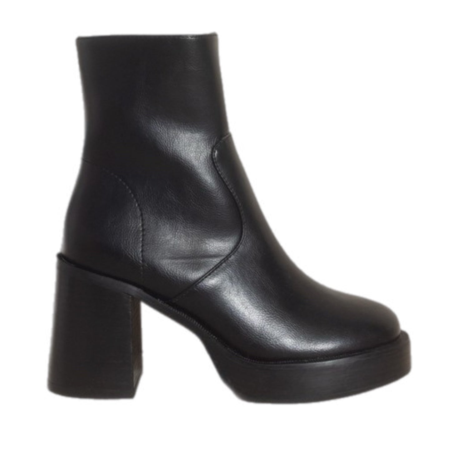 Zip-Up Platform Ankle Boots