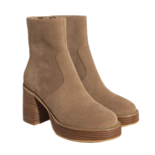 Zip-Up Platform Ankle Boots