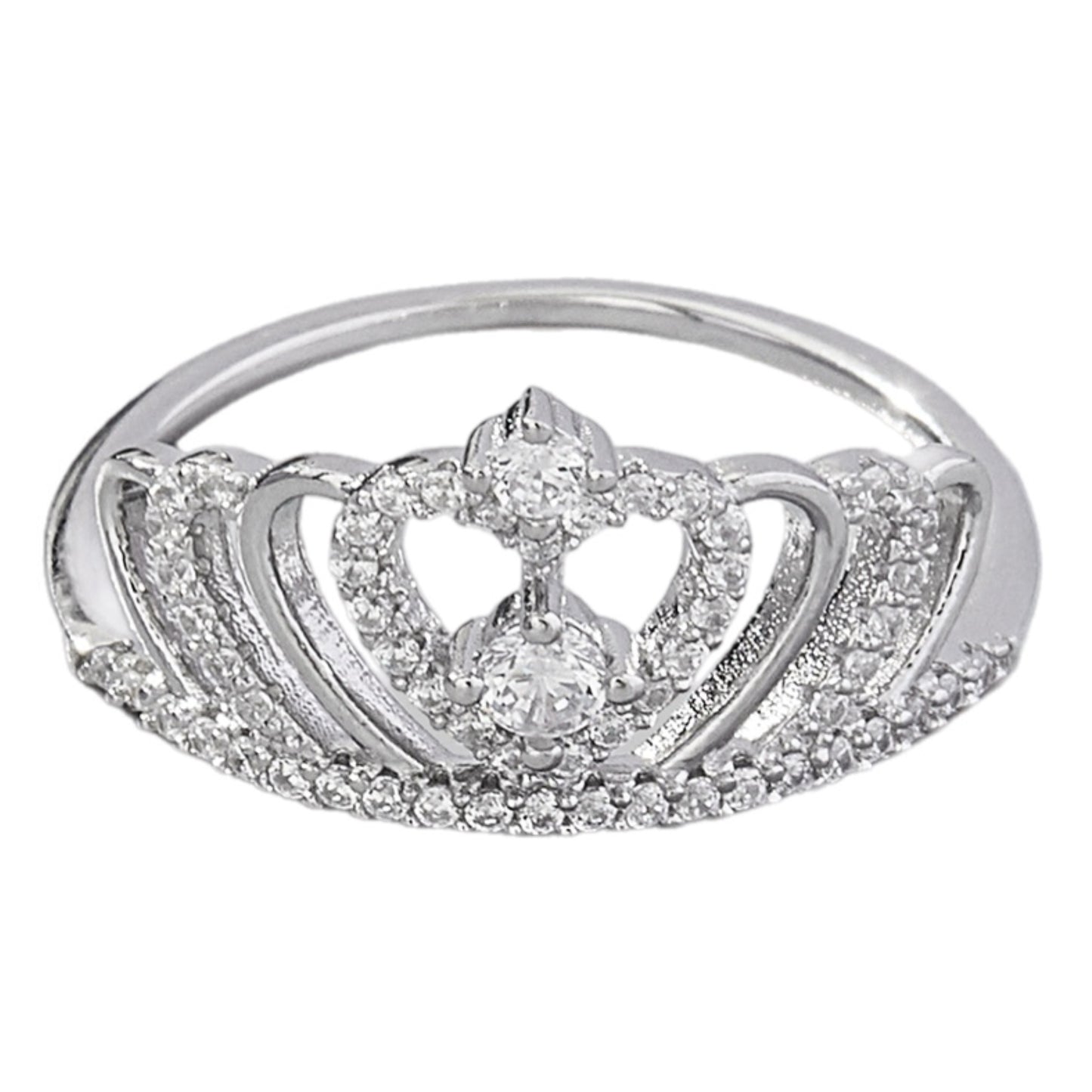 Crown CZ Sterling Silver Ring